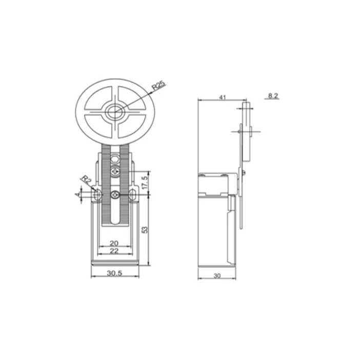 Gwest GLS-191R Limit Switch - Ayarlanabilir Kauçuk Makara Çift Yön Resetli 10 Adet