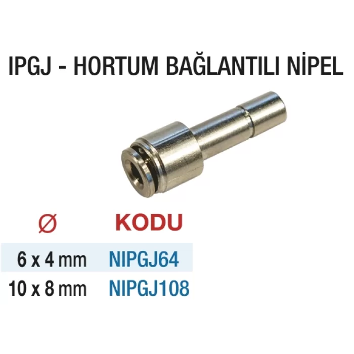 IPGJ Hortum Bağlantılı Nipel - 10 Adet