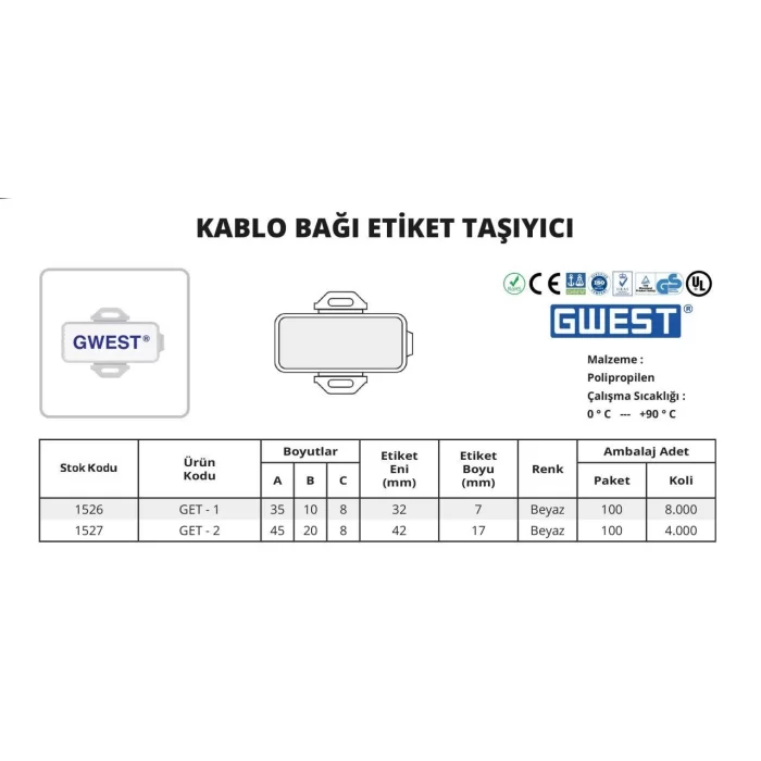 Kablo Bağı Etiket Taşıyıcı