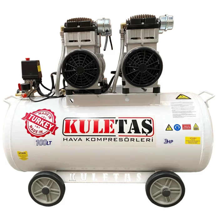 Kuletaş 100 Litre Sessiz Yağsız Hava Kompresörü 3 HP 8 Bar