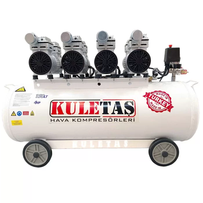 Kuletaş 150 Litre Sessiz Yağsız Hava Kompresörü 4 HP 8 Bar