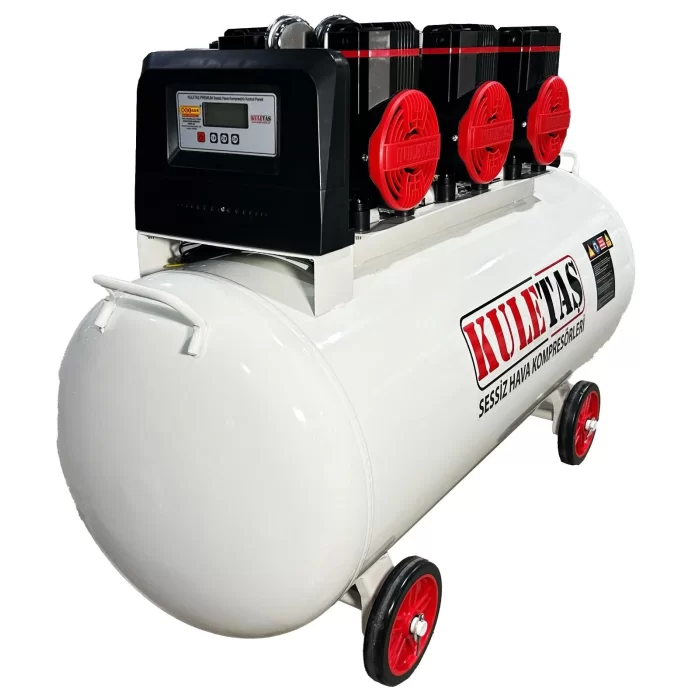 Kuletaş 200 Litre 6 HP Sessiz & Yağsız Premium Kafa Hava Kompresörü