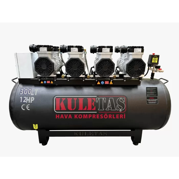 Kuletaş 300 LT 12 HP Sessiz Yağsız Hava Kompresörü 8 Bar