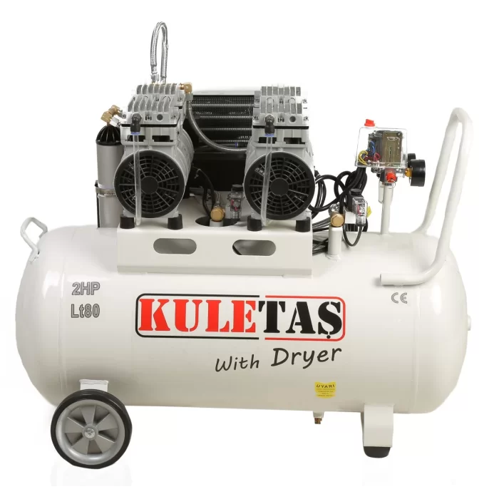 Kuletaş 80 Litre Kurutuculu Sessiz Yağsız Kompresör 8 Bar