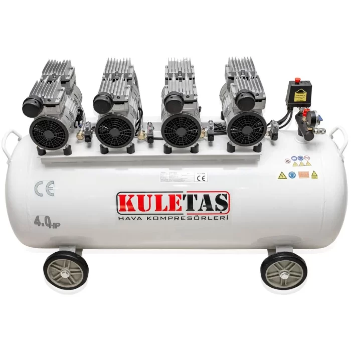 Kuletaş Süper Sessiz Yağsız Hava Kompresörü 200 Litre 4 HP 8 Bar