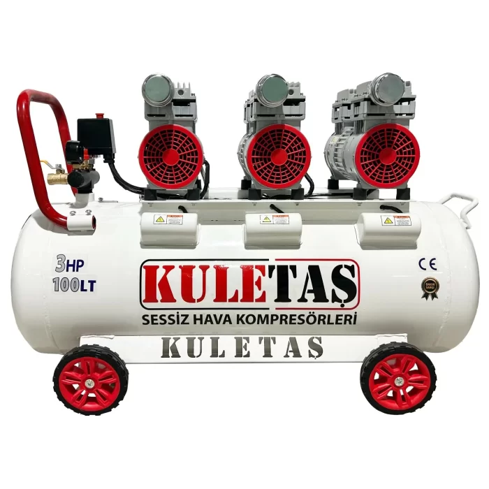 Kuletaş Süper Sessiz Yağsız Kompresör 100 Litre 8 Bar