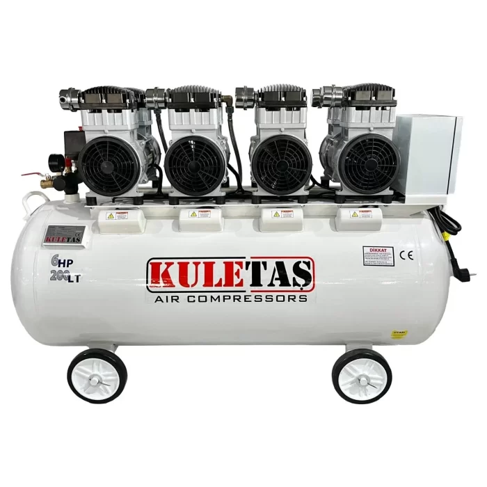 Kuletaş Süper Sessiz Yağsız Kompresör 200 Litre 6 HP 8 Bar