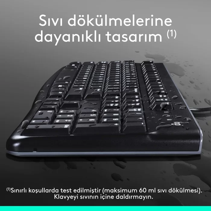 Logitech K120 Q Kablolu Klavye USB Siyah 920-002505