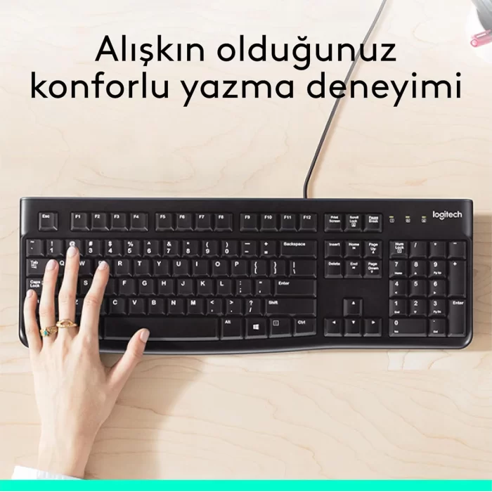 Logitech K120 Q Kablolu Klavye USB Siyah 920-002505