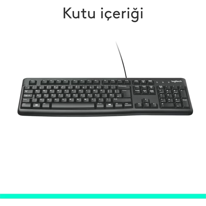 Logitech K120 Q Kablolu Klavye USB Siyah 920-002505