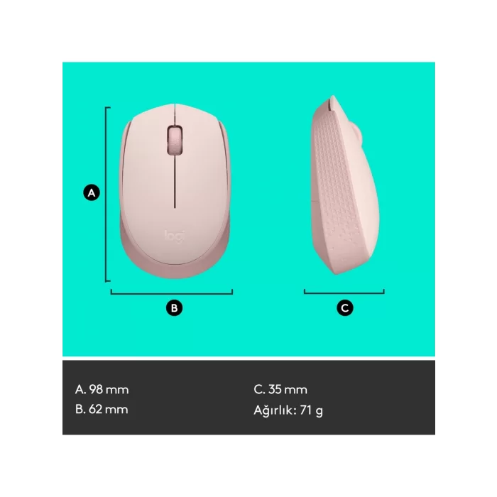 Logitech M171 Kablosuz Mouse Pembe 910-006865