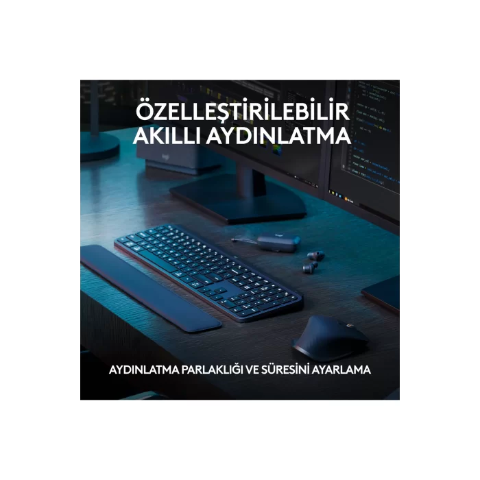 Logitech MX Keys S Kablosuz Sessiz Türkçe Q Klavye Siyah 920-011594