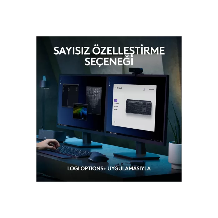 Logitech MX Keys S Kablosuz Sessiz Türkçe Q Klavye Siyah 920-011594