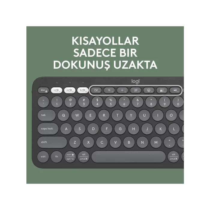 Logitech Pebble Keys 2 K380S Siyah Q Kablosuz Klavye 920-011859
