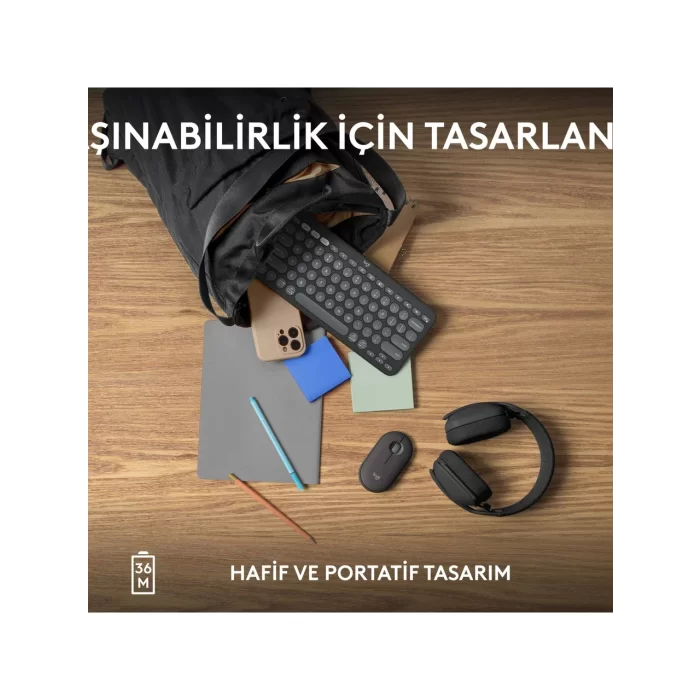Logitech Pebble Keys 2 K380S Siyah Q Kablosuz Klavye 920-011859