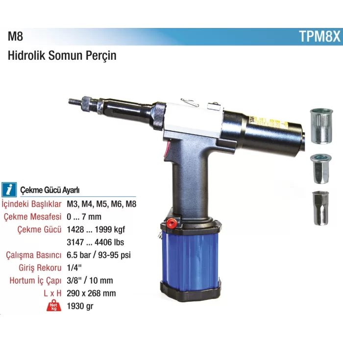 M3-M8 Hidrolik Somun Perçin Pensi