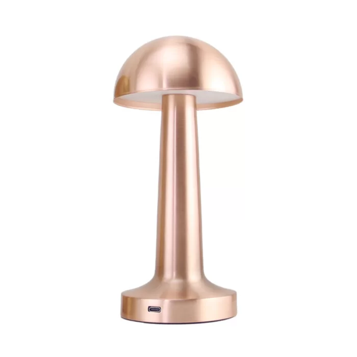 Mantar Masa Lambası Metal Şarjlı Rose