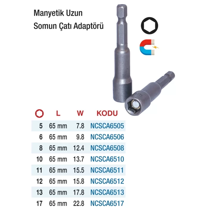 Manyetik Uzun Somun Çatı Adaptörleri