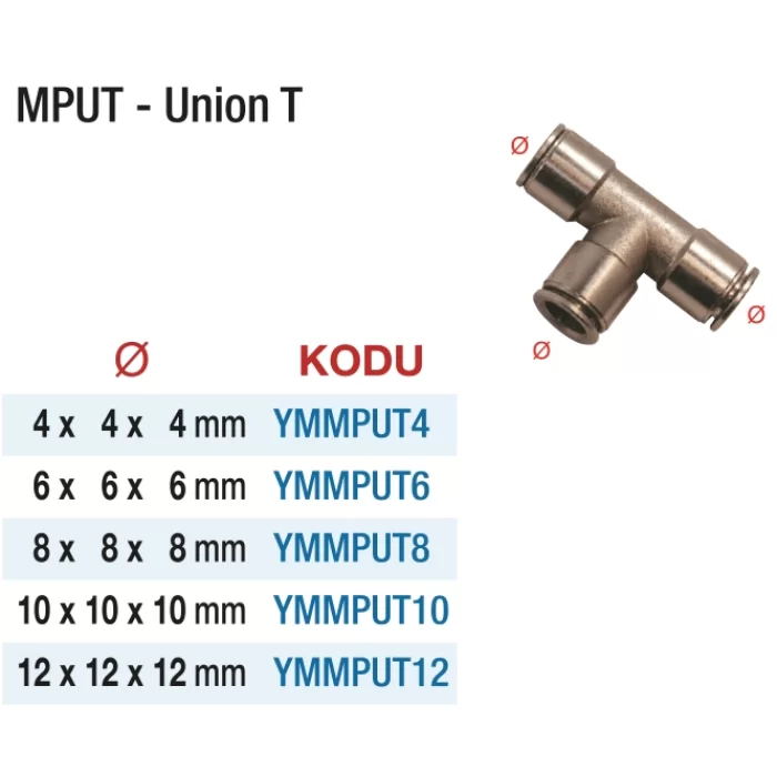 MPUT UNİON T BAĞLANTI - METAL MİNİ KONNEKTÖRLER (5 Adet)