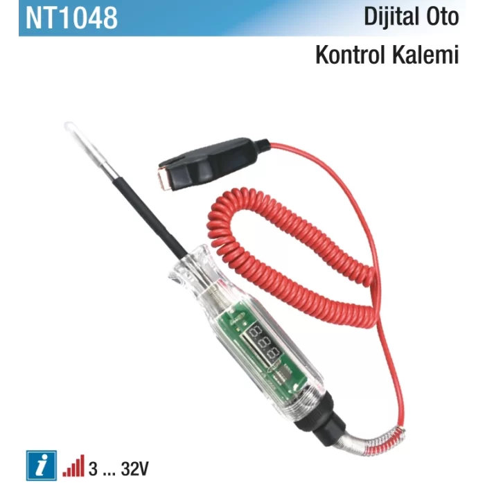 3...32V Dijital Göstergeli Kontrol Kalemi