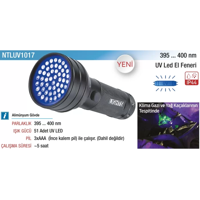 UV 395 nm Led El Feneri