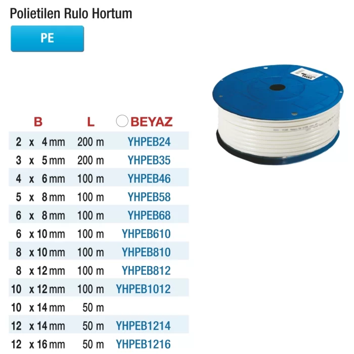 Polietilen Rulo Hortum - Beyaz