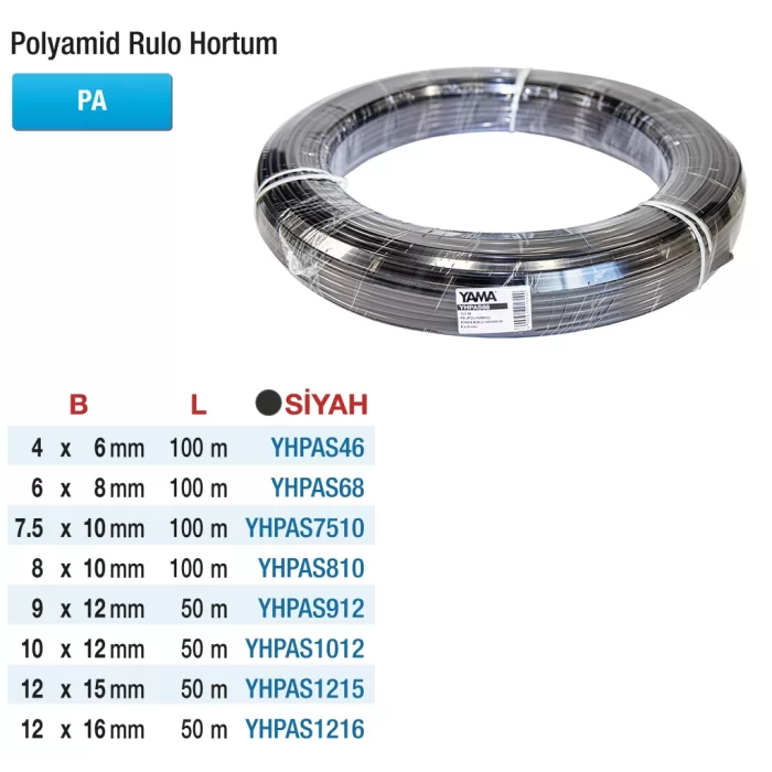 Polyamid Rulo Hortum - Siyah