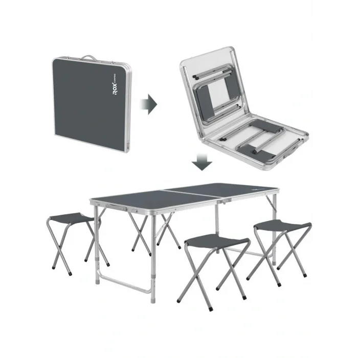 ROX CAMPING KATLANIR MASA TABURE SETİ