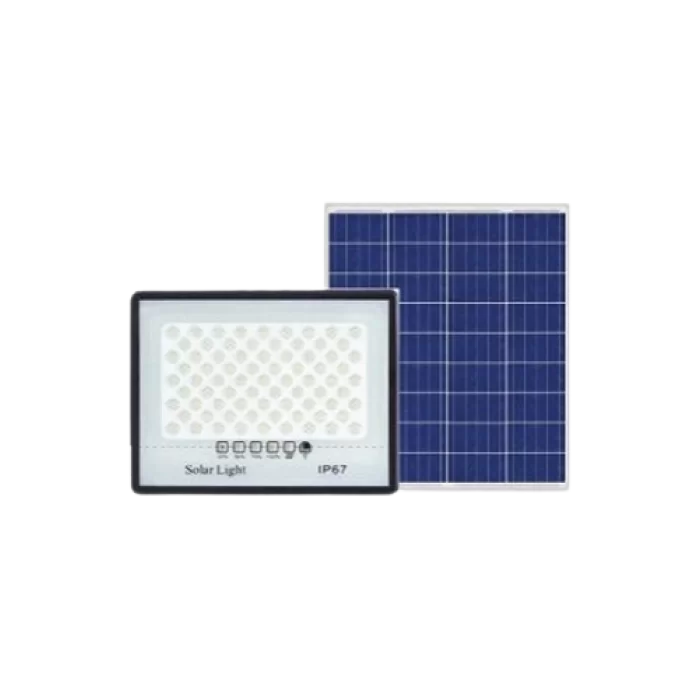 Solar Güneş Enerjili 100 Watt Kumandalı Led Aydınlatma Projektör