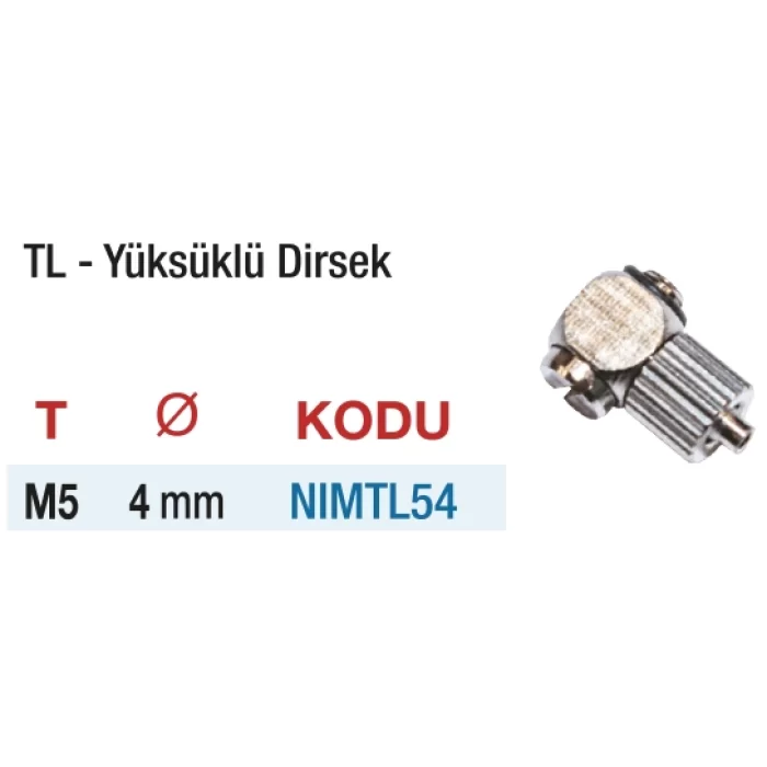 M5 4 mm. TL Yüksüklü Dirsek