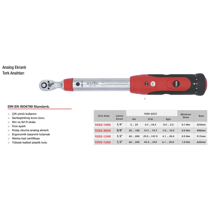 Werka Analog Ekranlı Tork Anahtarı