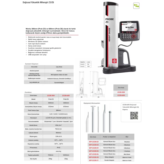 Werka Doğrusal Yüksekli Mihengiri Z3/Z6 İçin Aksesuarlar