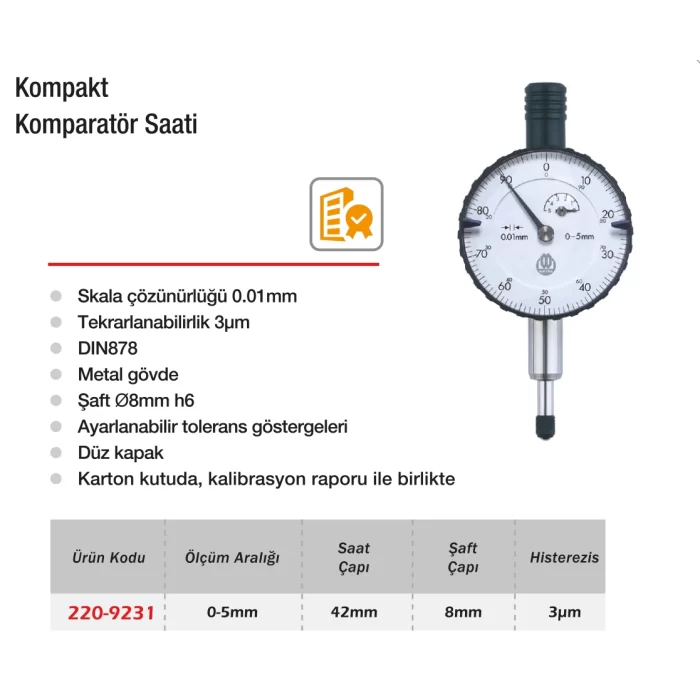 Werka Kompakt Kompratör Saati 5x0.01mm