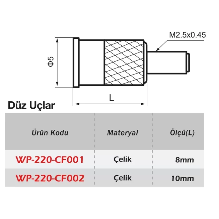 Werka Kompratör Çelik Düz Temas Uçları