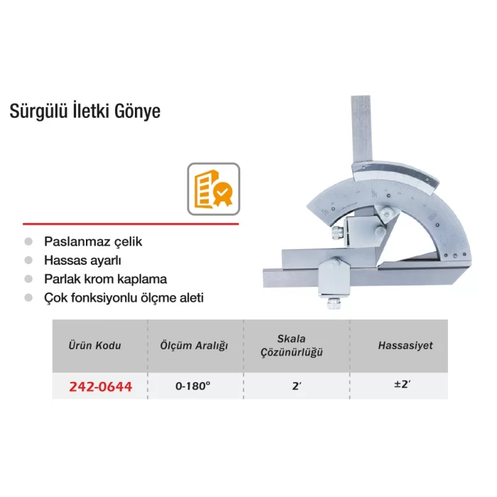 Werka Sürgülü İletki Gönye180°X2