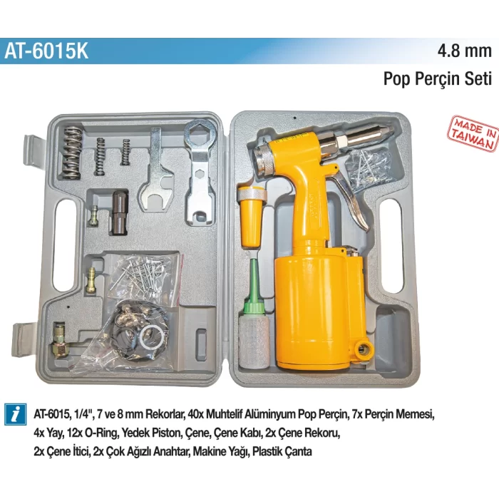 4.8 mm. 885 kg. Havalı Pop Perçin Pensi Seti