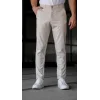 Erkek Slim Fit Bej Keten Pantolon