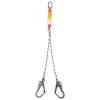 KA341 Şok Emici Çift Kollu Statik Halatlı Büyük Kancalı Lanyard karam