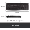 Logitech K120 Q Kablolu Klavye USB Siyah 920-002505