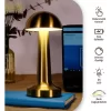 Mantar Masa Lambası Metal Şarjlı Gold