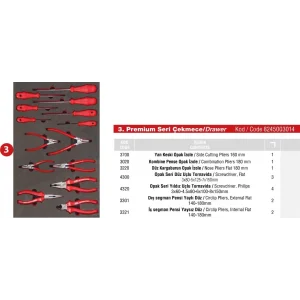 3. ÇEKMECE PREMİUM SERİSİ DOLAP 14 PARÇA