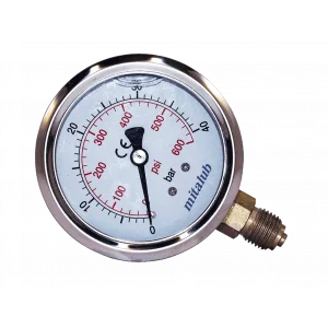 Hepsicinde 63 mm Gliserinli Alttan Çıkış Paslanmaz Manometre