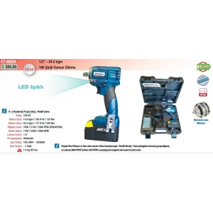 Emax Şarjlı Somun Sökme Makinesi 1/2 - 24.5 Kgm 18V