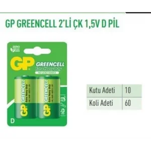 GP13G-BU2 GREENCELL 2Lİ ÇK 1,5V KALIN PİL