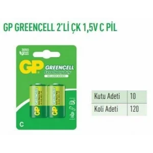 GP14G-BU2 GREENCELL 2Lİ ÇK 1,5V ORTA PİL