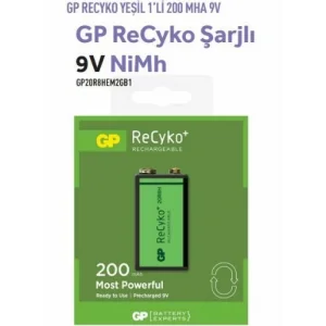 GP20R8HEM2GB1 RECYKO YEŞİL 1Lİ 200 MHA 9V