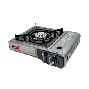 Rox Camping 0188 Tekli Portatif Kamp Ocak - Gri, Rüzgarlıklı, Ekstra Gaz Girişli