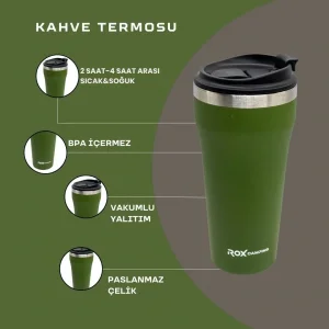 ROX CAMPING KAHVE TERMOSU 0.45 LT - YEŞİL
