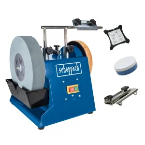 Scheppach TIGER 5000S Sulu Taş Motoru – 150 W, Edelkorund Taş, Su Hazneli Bileme