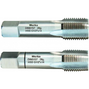 Werka DIN5157 - Gaz Diş 2 Parçalı Takım - HSS Düz El Kılavuzu
